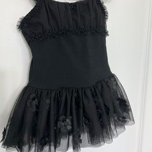 Black Leotard with attached tutu, Size 4-6